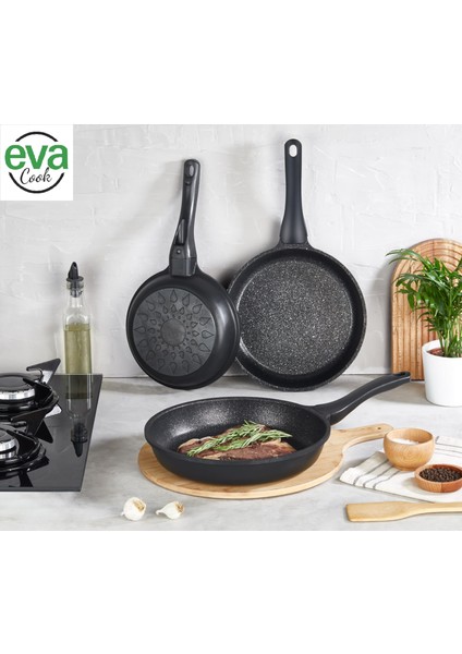 Cook Ultra 3 Lü Döküm Granit Tava Seti 20-24-28cm