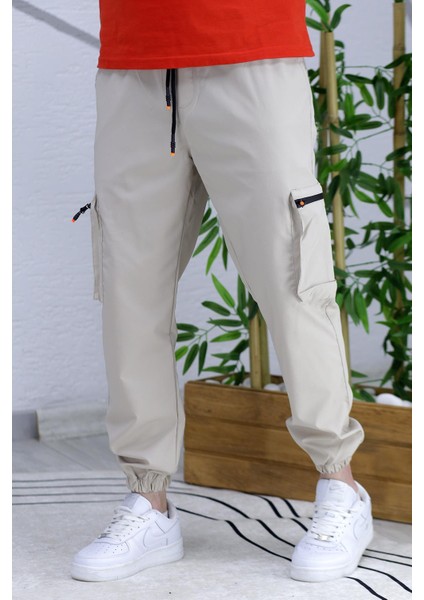 Erkek Paraşüt Kumaş Kargo Jogger Pantalon 1