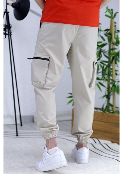 Erkek Paraşüt Kumaş Kargo Jogger Pantalon 1