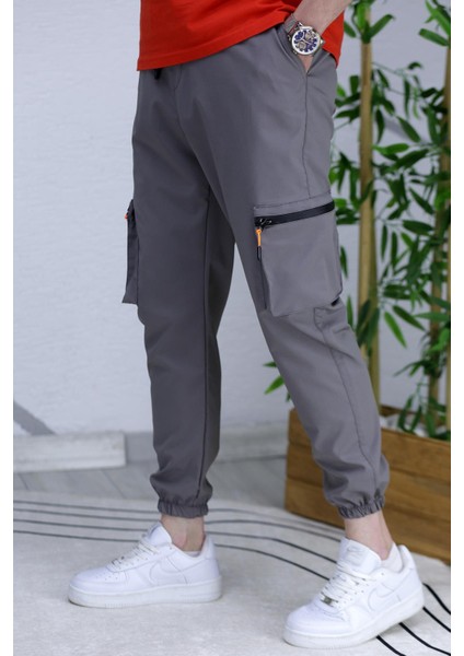 Erkek Paraşüt Kumaş Kargo Jogger Pantalon 1