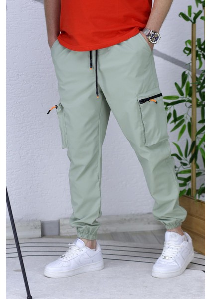 Erkek Paraşüt Kumaş Kargo Jogger Pantalon 1