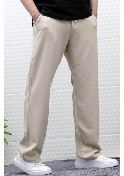 Erkek Yazlık Kumaş Baggy Beli Lastikli Pantolon