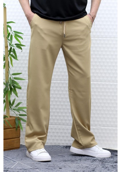 Erkek Yazlık Kumaş Baggy Beli Lastikli Pantolon