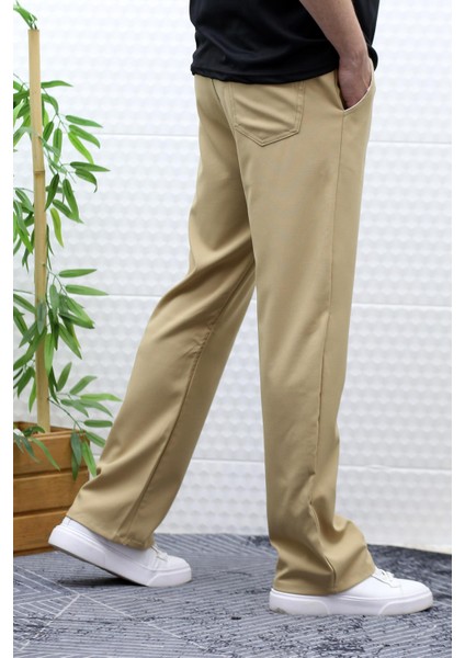 Erkek Yazlık Kumaş Baggy Beli Lastikli Pantolon