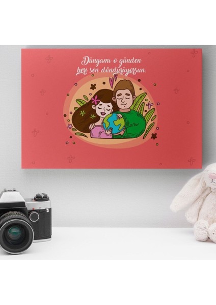 Romantik Tasarımlı Mini Kanvas Tablo 19X27.5 cm