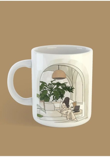 Boho Çalışan Kadına Hediye Kupa Bardak