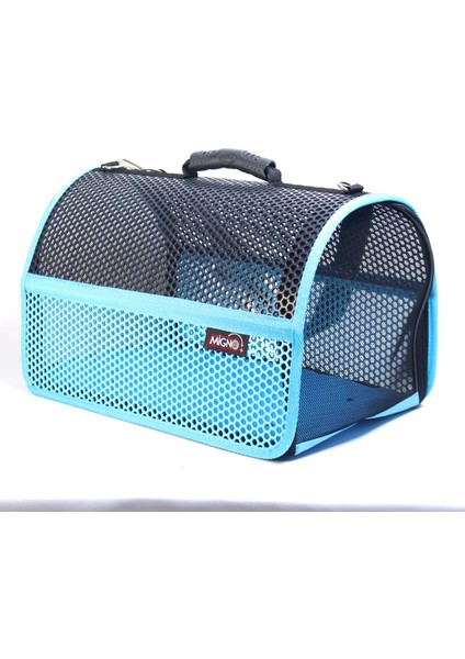 Flybag Voyager Fileli Model Kedi Köpek Taşıma Çantaları - Turkuaz-Siyah