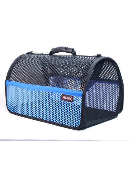 Flybag Voyager Fileli Model Kedi Köpek Taşıma Çantaları - Mavi-Siyah