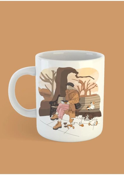 Kedisever Kadına Hediye Kupa Bardak