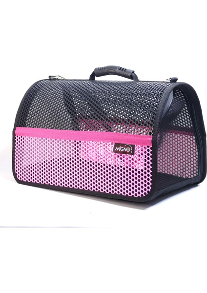 Flybag Voyager Fileli Model Kedi Köpek Taşıma Çantaları - Pembe-Siyah