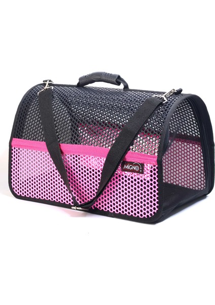 Flybag Voyager Fileli Model Kedi Köpek Taşıma Çantaları - Pembe-Siyah modelleri
