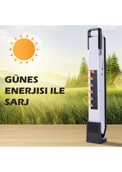 T2 58 Ledli Solar ve Powerbank Özellikli Işıldak