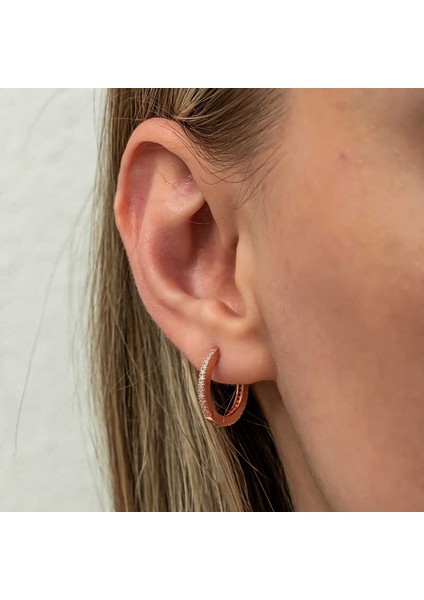 Gümüş Zirkon Taşlı Rose Oval Küpe fırsatları