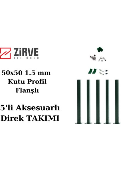 150 cm Panel Çit Direği Aksesuarlı (5 Adet)
