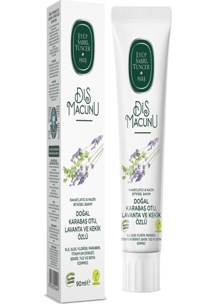 90ML Doğal Karabaş Otu-Lavanta-Kekik Özlü Diş Macunu