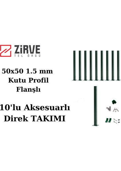 200 cm Panel Çit Direği Aksesuarlı (10 Adet)