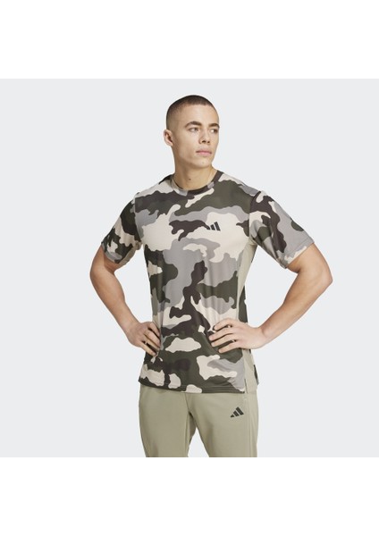 Adidas Camo Aop Erkek Bej Yuvarlak Yaka Tişört