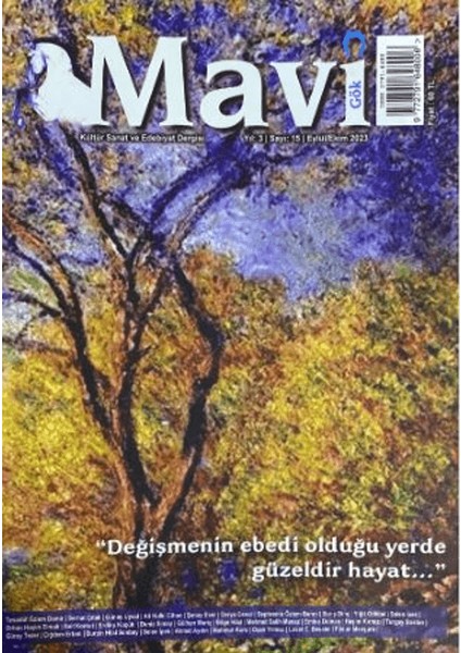 Mavi Gök Kültür Sanat Edebiyat Dergisi 15. Sayı - Eylül - Ekim 2023