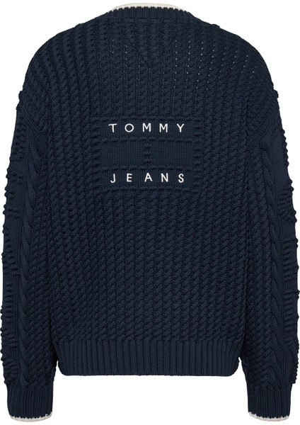 Tommy Jeans Lacivert Kadın Hırka Tjw Bubble Cable Flag Cardıgan