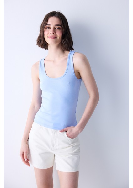 Ft Rib Basic Mavi Cami Atlet
