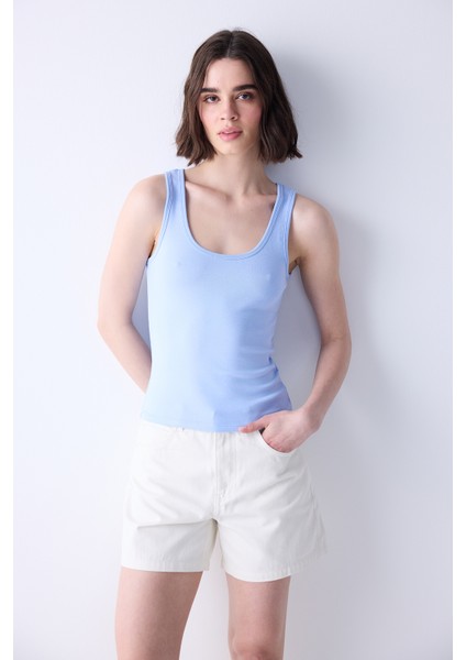 Ft Rib Basic Mavi Cami Atlet