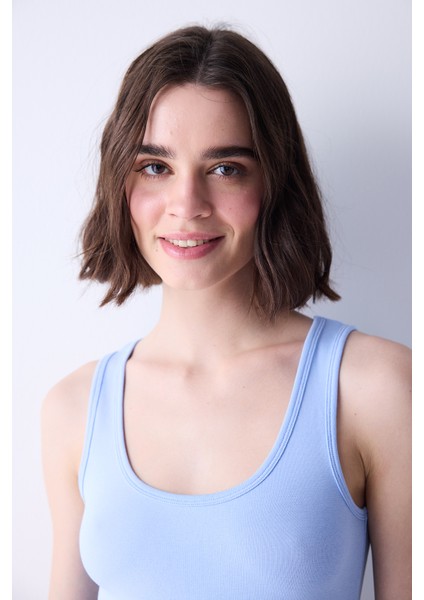 Ft Rib Basic Mavi Cami Atlet