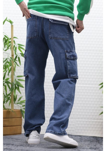 Erkek Baggy Kot Pantolon Kargo Cepli
