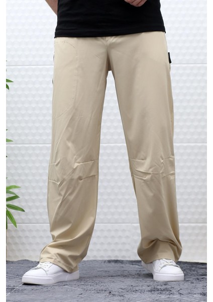 Erkek Baggy Pantolon Diz Detaylı Paraşüt Kumaş