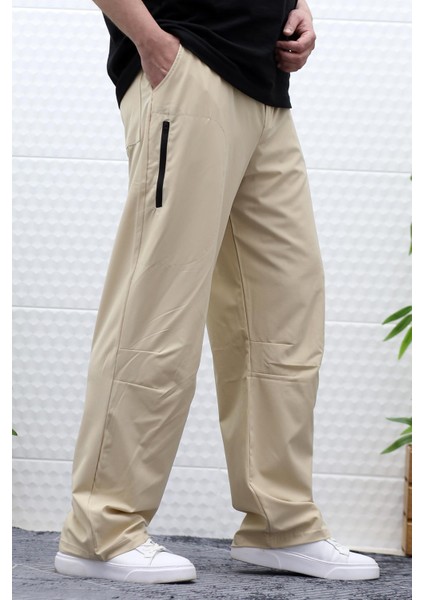 Erkek Baggy Pantolon Diz Detaylı Paraşüt Kumaş