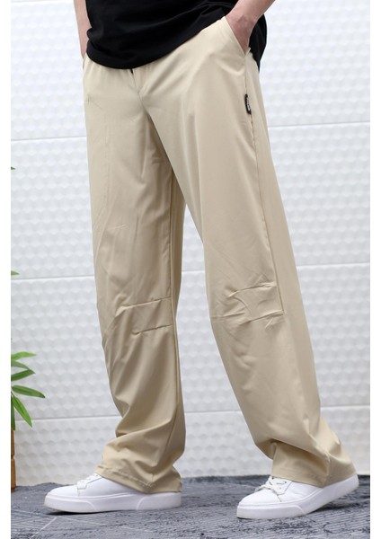 Erkek Baggy Pantolon Diz Detaylı Paraşüt Kumaş