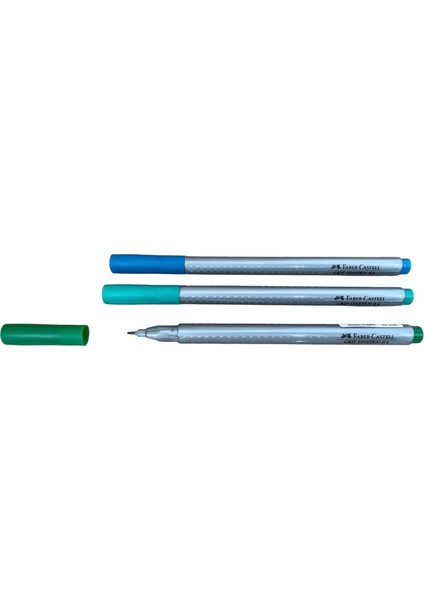 Fineliner Yeşil Tonları 0.4 mm Ince Uçlu Yazı Kalemi 3 'lü Set