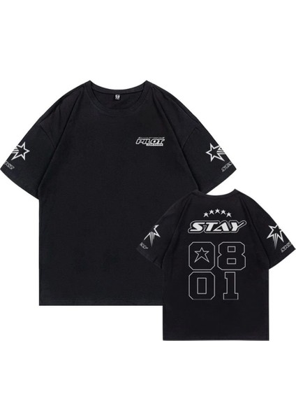 Stray Kids 5-Star Pilot Baskılı Konser T-Shirt 2xl - Siyah