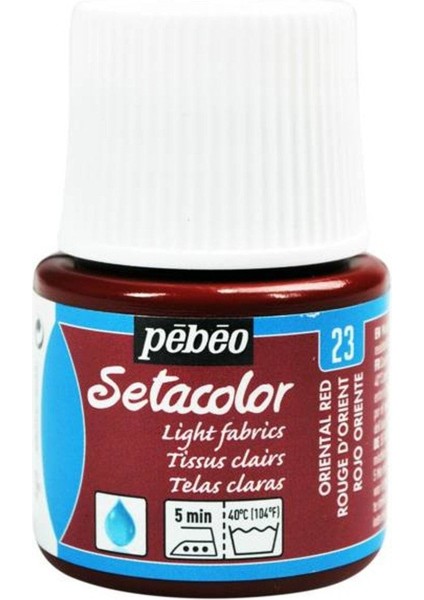 Light Fabric (Transparan) Kumaş Boyası 23 Orıental Red 45 ml
