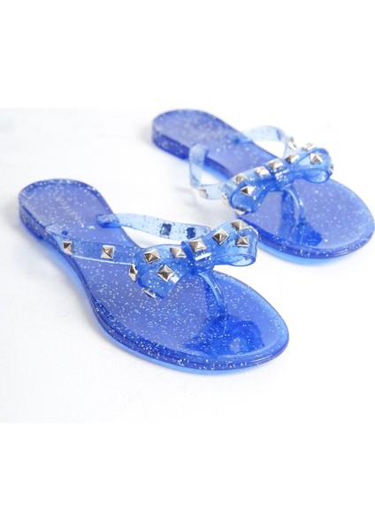 Kadın Jelly Şeffaf Lacivert Sim Fiyonk Detay Düz TERLIK-MSTB8282-SLS fiyatları