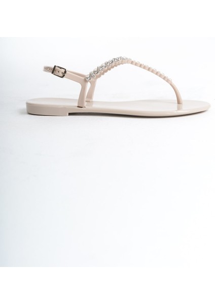 Kadın Jelly Mat Bej Taş Detay Düz SANDALET-MSTB7070-BJ modelleri