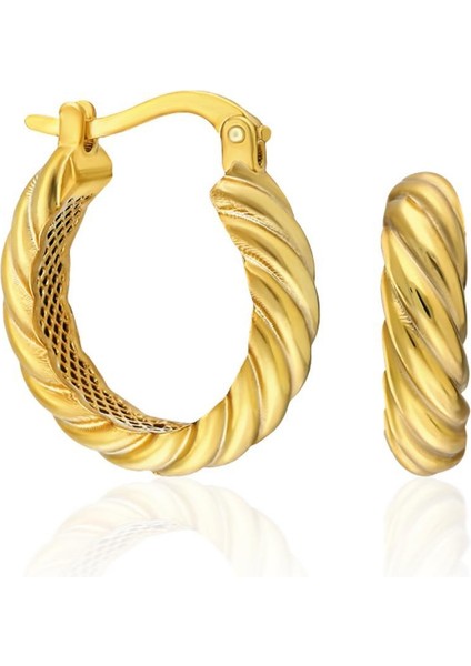 Kalın Kıvrılmış Halka Küpeler