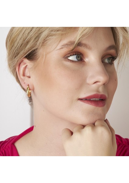 Kalın Kıvrılmış Halka Küpeler indirimleri