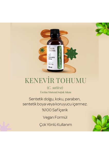 Onka Farma Kenevir Tohumu Yağı 50 ml