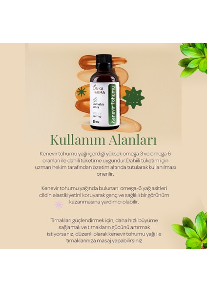 Onka Farma Kenevir Tohumu Yağı 50 ml