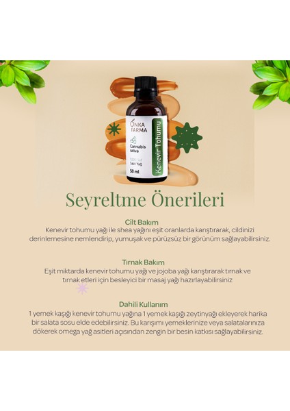 Onka Farma Kenevir Tohumu Yağı 50 ml