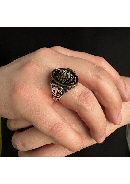 925 Ayar Gümüş Arapça Kefâ Bil-Mevt Vaizan (Kişiye Nasihat Olarak Ölüm Yeter ) Yazılı Gümüş yüzük modelleri