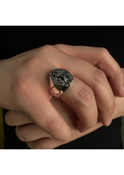 925 Ayar Gümüş Çapa Motifli Taşsız Oval denizci Erkek Yüzük modelleri