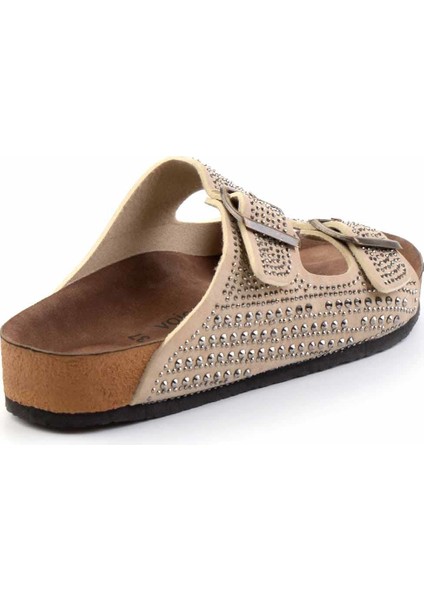 Bej Taşlı Kadın Terlik K04319542087 fırsatları