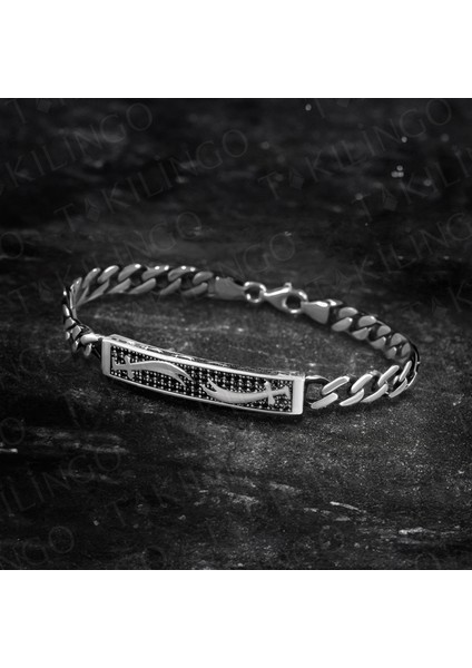 925 Ayar Gümüş Çift Zülfikar Kılıç Motifli Gurmet Erkek Bileklik