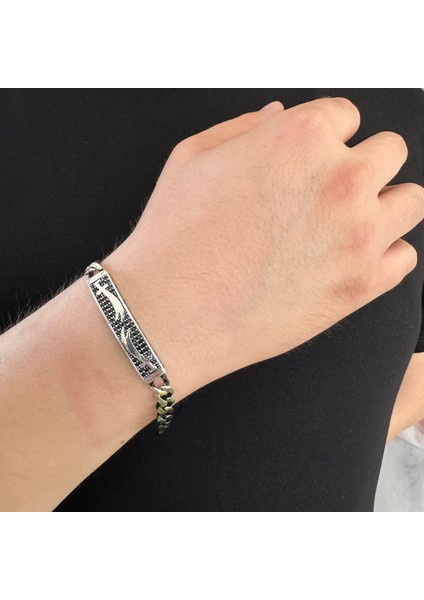 925 Ayar Gümüş Çift Zülfikar Kılıç Motifli Gurmet Erkek Bileklik modelleri