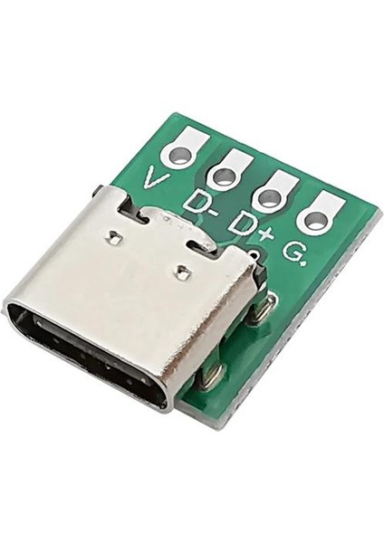 USB Type-C 3.1 Konnektörü 4 Pin Dişi Açılı DIP Çevirici Jack PCB USB Şarj Soketi Dip DIY
