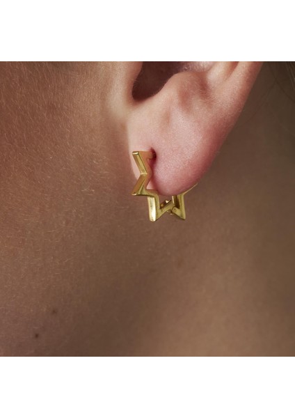 Taşsız Yıldız Küpeler modelleri