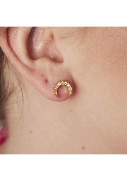 Ay Yarım Ay Taşlı Küpeler modelleri