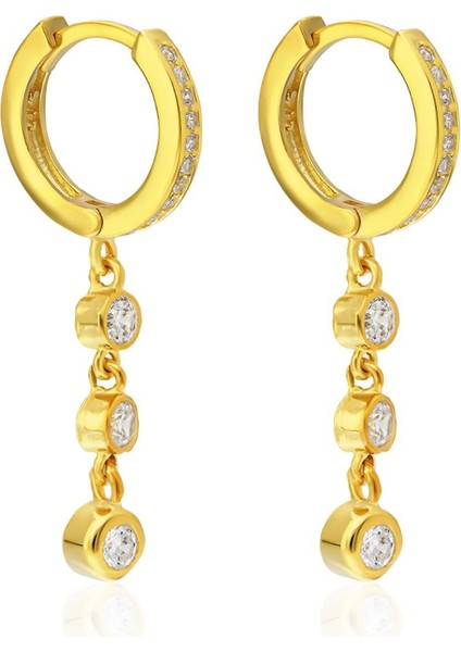 Sarkan Üç Taşlı Küpeler