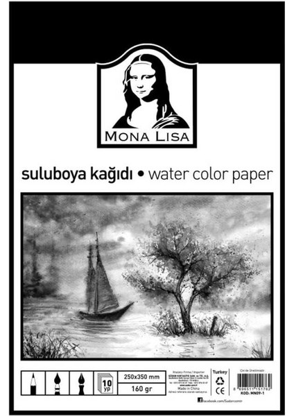 Monalisa Sulu Boya Kağıdı 25X35 160 gr 10 Yaprak